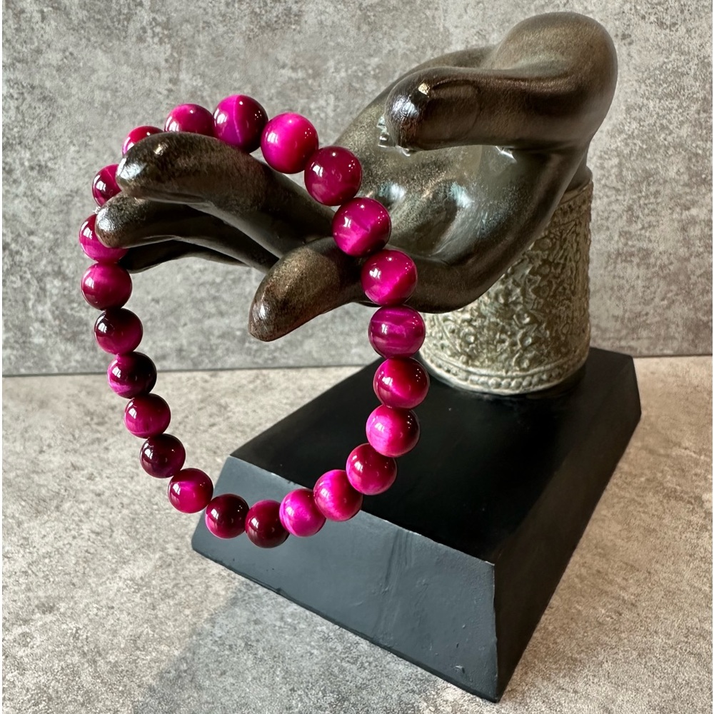 Pink Tiger’s Eye Crystal Bracelet